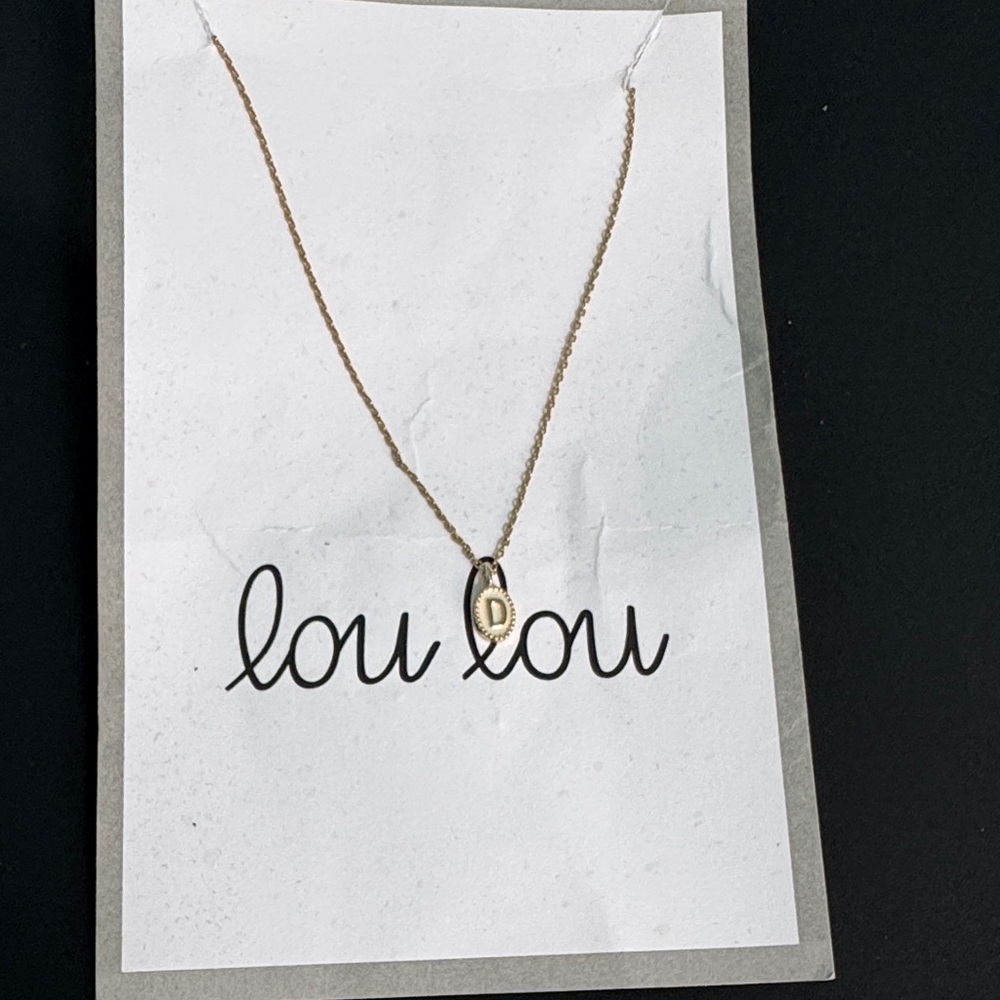 Gold initial D Necklace